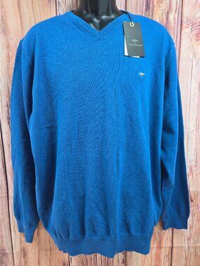 Fynch-Hatton Mens Blue V-Neck Sweater Size XXL NWT